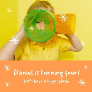 Daniel's Fourth Birthday Party Instagram Post