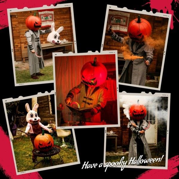 horror, fun, life, Spooky Halloween Photo Collage Photo Collage (Square) Template