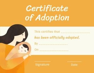 foster care, diploma, appreciation, Adoption Certificate  Certificate Template