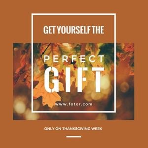 life, promotion, perfect, Yellow Thanksgiving Gift Sale Instagram Post Template