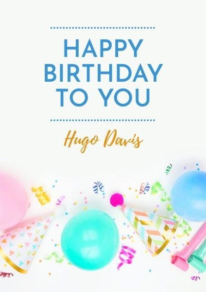 greeting, celebration, modern, White Simple Happy Birthday Poster Template