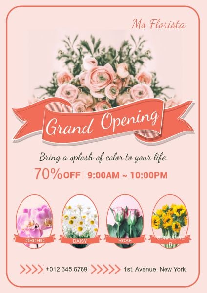 Flower Store Discount Poster