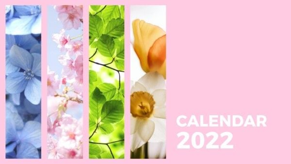 monthly, yearly, monthly calendar, Color Flower Plant Calendar 2022 Calendar Template