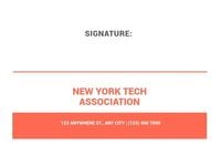 consultant, resume, cv, White Simple New York Tech Association ID Card Template