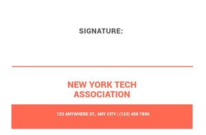 White Simple New York Tech Association ID Card