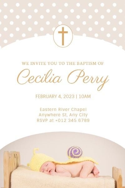 religion, ceremony, event, Baptism Invitation Pinterest Post Template