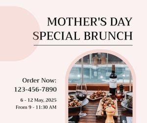 promotion, promo, mothers day, Pink Special Brunch Mother's Day Sale Facebook Post Template