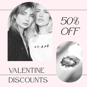 valentines day, love, life, Pink Fashion Jewelry Valentine's Day Sale Promotion Instagram Post Template