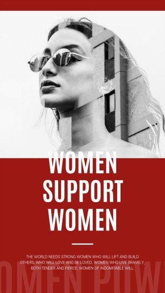 women's rights, gender equality, feminism, Red Internation Womens Day Activity Instagram Story Template