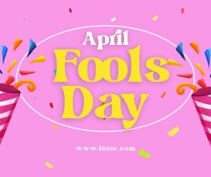 celebration, festival, happy, Pink Simple Illustration April Fools' Day Greeting Facebook Post Template