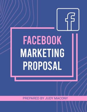 粉红色和蓝色 Facebook 营销建议 提案项目