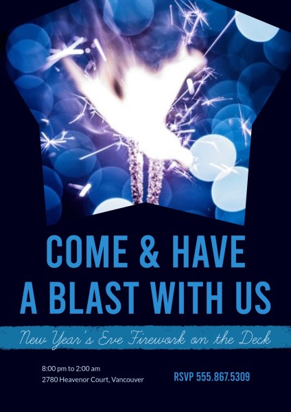 Blue Firework Poster Poster