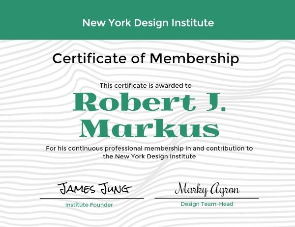 certificate of membership, membership, project, Green Member Certificate Template