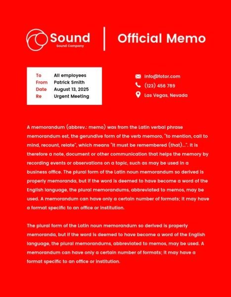 music, slogan, circle, Red Simple Sound  Memo Template