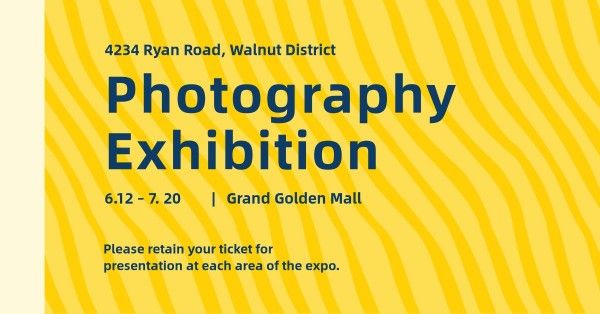 cover photo, pictures, images, Yellow Photography Exhibition Facebook Event Cover Template