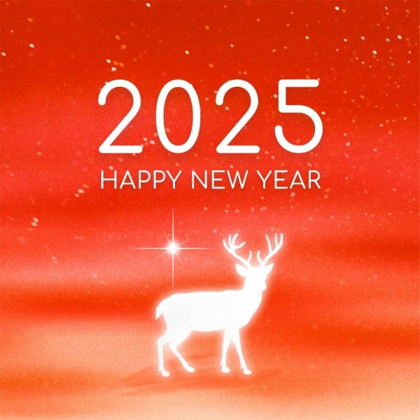 greeting, celebration, star, Red Gradient Happy New Year Instagram Post Template