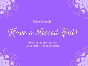 ramadan, eid al-fitr, festival, Purple Eid Mubarak Religious For Friends Card Template
