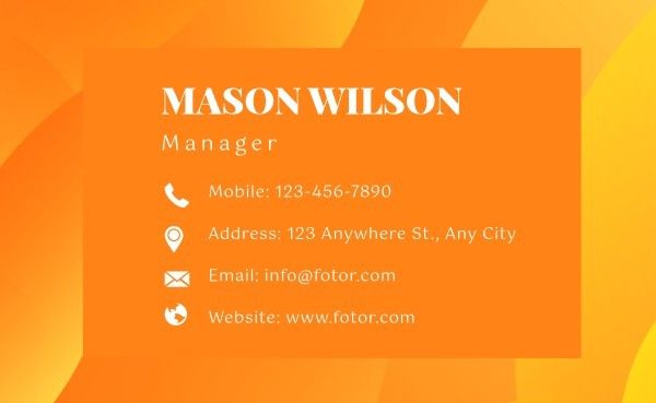 Yellow Year End Report Business Card