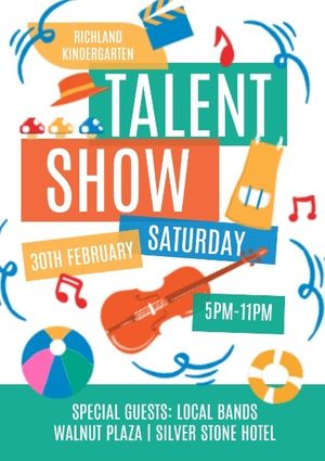 block, party, block party, Yellow And Green Talent Show Poster Template