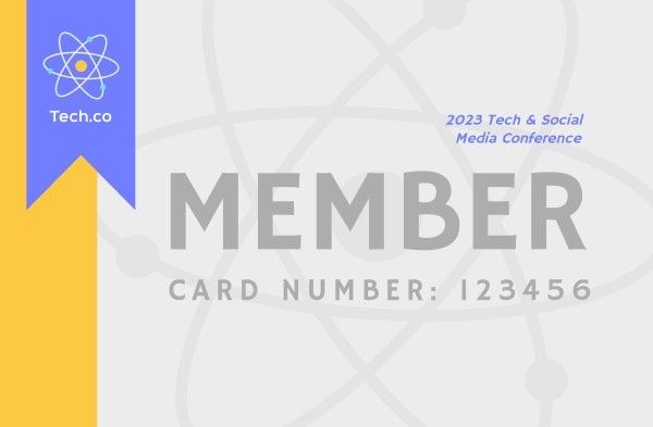 technology, chemistry, conference, Tech Membership Card ID Card Template