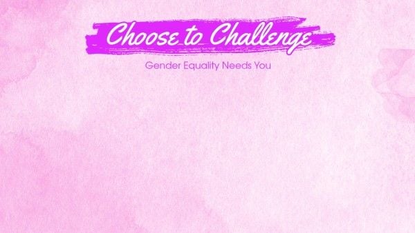 social media, quote, right, Pink Choose To Challenge Gender Equality Zoom Background Template