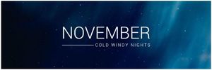 cold winter, night, star sky, November Winter Season Twitter Cover Template