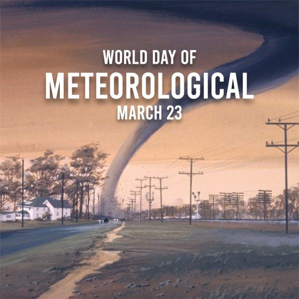 world meteorological day, meteorology, climatology, Gray World Day Of Meteorological Instagram Post Template
