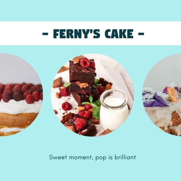 food, brand building, promotion, Delicious Cake Dessert Branding Sale Post Instagram Post Template