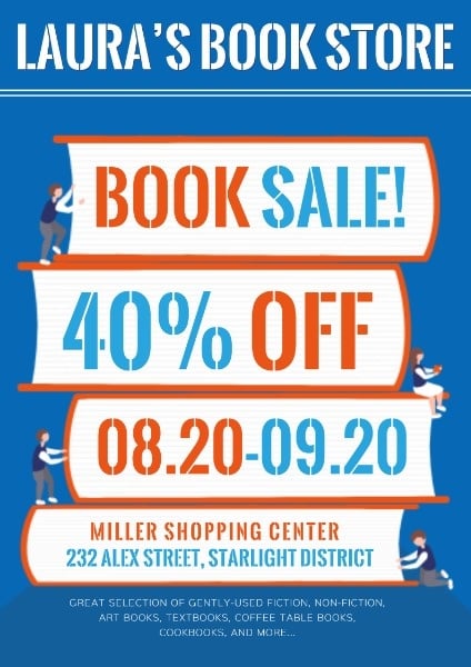Blue Book Store Sale Poster