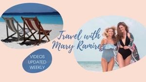 beach, lifestyle, play, Pink Summer Travel Channel Youtube Channel Art Template
