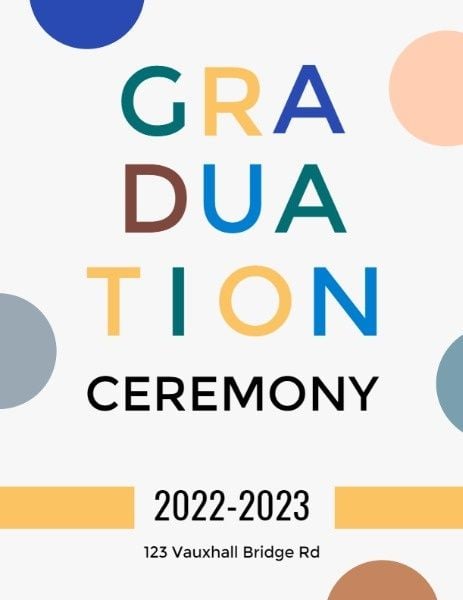 central, teacher, memorise, Cute White Graduation Ceremony Program Template