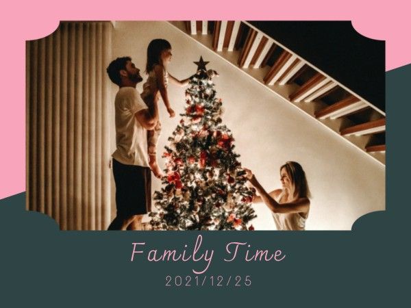 holiday, friend, happy, Family Christmas Photo Collage 4:3 Template