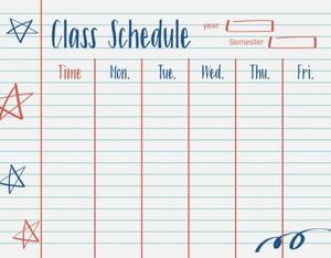 term, semester, blank, Lines Background Class Schedule Template