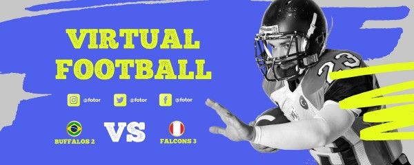 Blue And White Virtual Football  Twitch Banner
