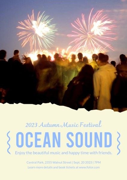 concert, classic, music instruction, Ocean Sound Music Festival Poster Poster Template