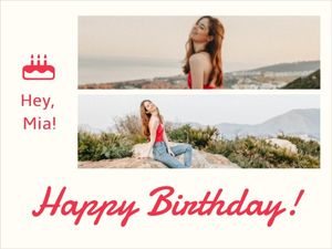 photograph, landscape, youth, Birthday Girl Photo Collage 4:3 Template