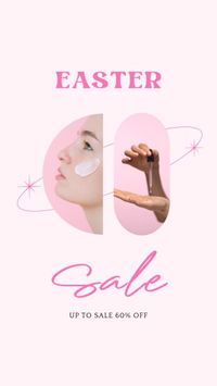 festival, promotion, promo, Peachy Pink  Beauty Easter Sale Instagram Story Template
