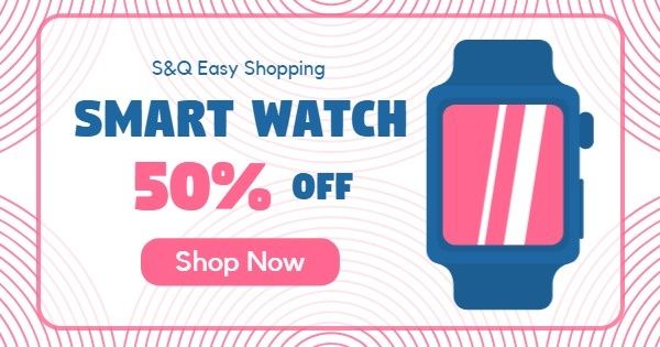 shopping, electronic, shop, Smart Watch Online Sale Banner Ads Facebook Ad Medium Template
