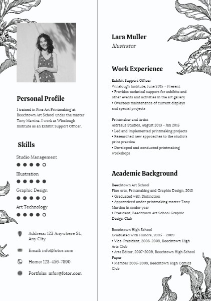 Illustrator Grey Creative Resume Resume