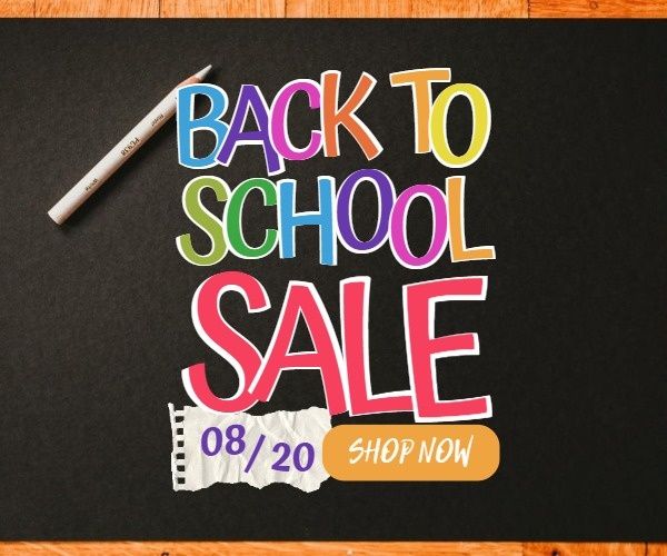 chalkboard, blackboard, promotion, Back To School Season Sale Medium Rectangle Template