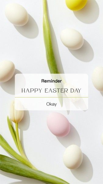 festival, holiday, greeting, White Minimal UI Interface Happy Easter Day Instagram Story Template