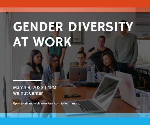 Grey Gender Diversity At Work Poster Facebook Post
