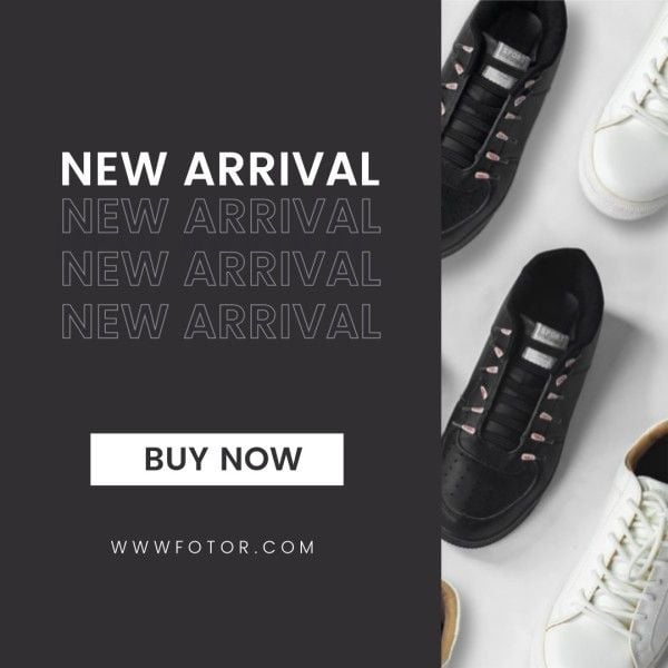 social media, sneakers, photo, Black New Arrival Shoes Instagram Post Template