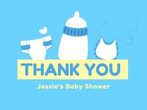 Blue Baby Shower Welcome Card