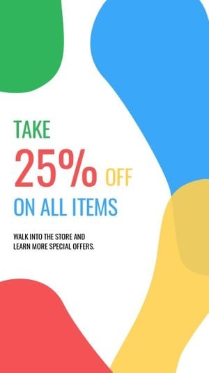 marketing, market, ads, Colorful Background Of Discounted Sales Instagram Story Template