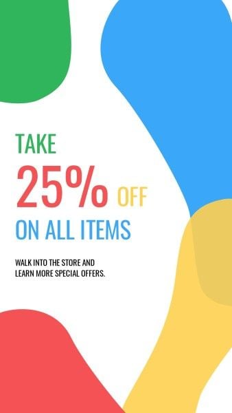 Colorful Background Of Discounted Sales Instagram Story
