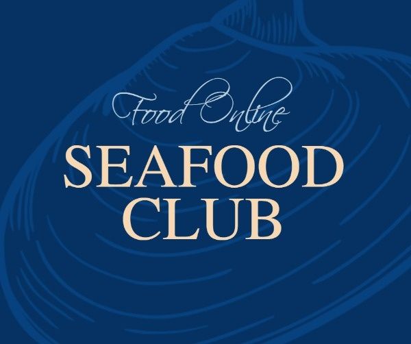 facebook ad, advertisement, ads, Dark Blue Seafood Club  Facebook Post Template