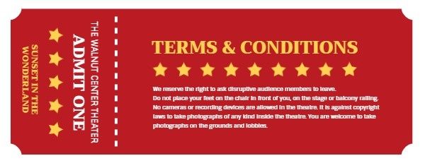 star, film, theater, Red And Yellow Movie Ticket Template