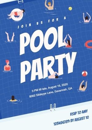 swimming, swim, event, Pool Party Invitation Template