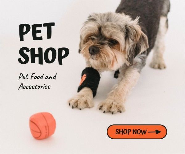 dog, pet shop, ads, Pets Accessories Large Rectangle Template